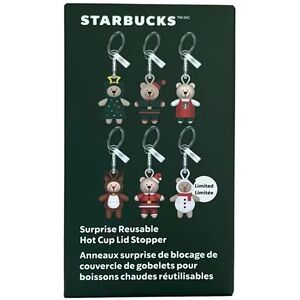 Starbucks Surprise 2025 Reusable Festive Bear Hot Cup Lid Stopper Blind Box NIB